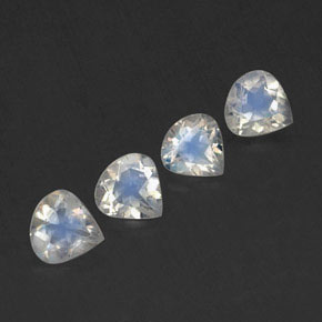 1.35캐럿 천연 푸르스름한 화이트 레인보우 문스톤 보석, 배 모양, 5×4.9 mm, 투명한
