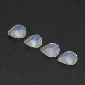 1.35캐럿 천연 푸르스름한 화이트 레인보우 문스톤 보석, 배 모양, 5×4.9 mm, 투명한