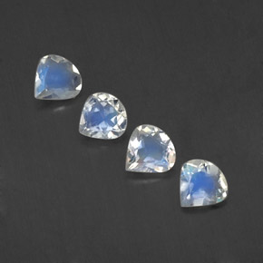캐럿 천연 블루 화이트 레인보우 문스톤 보석, 배 모양, 5×4.9 mm, 투명한