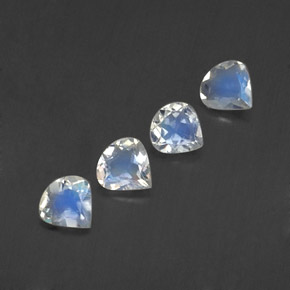 캐럿 천연 블루 화이트 레인보우 문스톤 보석, 배 모양, 5×4.9 mm, 투명한
