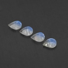 캐럿 천연 블루 화이트 레인보우 문스톤 보석, 배 모양, 5×4.9 mm, 투명한