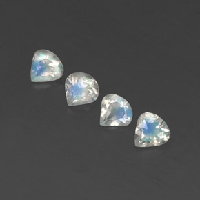 1.44캐럿 천연 블루 화이트 레인보우 문스톤 보석, 배 모양, 5.1×5 mm, 투명한