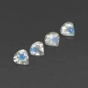 1.44캐럿 천연 블루 화이트 레인보우 문스톤 보석, 배 모양, 5.1×5 mm, 투명한