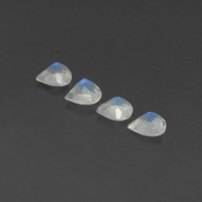 1.44캐럿 천연 블루 화이트 레인보우 문스톤 보석, 배 모양, 5.1×5 mm, 투명한