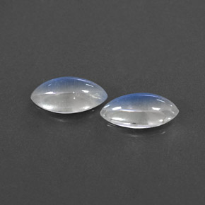 캐럿 천연 블루 화이트 레인보우 문스톤 보석, 마퀴즈, 10×5.1 mm, 투명한