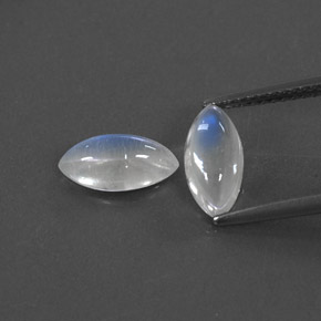 캐럿 천연 블루 화이트 레인보우 문스톤 보석, 마퀴즈, 10×5.1 mm, 투명한