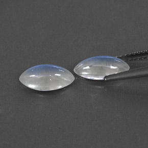 캐럿 천연 블루 화이트 레인보우 문스톤 보석, 마퀴즈, 10×5.1 mm, 투명한