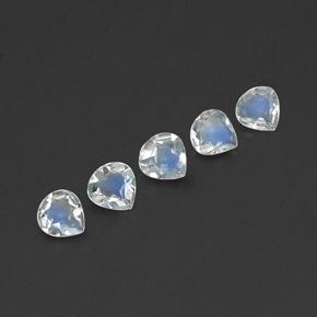 1.27캐럿 천연 푸르스름한 화이트 레인보우 문스톤 보석, 배 모양, 4.9×4.8 mm, 투명한