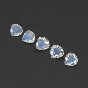 1.27캐럿 천연 푸르스름한 화이트 레인보우 문스톤 보석, 배 모양, 4.9×4.8 mm, 투명한
