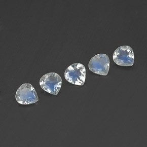 1.17캐럿 천연 푸르스름한 화이트 레인보우 문스톤 보석, 배 모양, 4.8×4.6 mm, 투명한