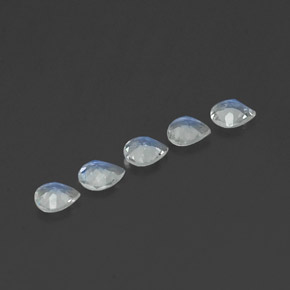 1.17캐럿 천연 푸르스름한 화이트 레인보우 문스톤 보석, 배 모양, 4.8×4.6 mm, 투명한