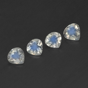 1.30캐럿 천연 푸르스름한 화이트 레인보우 문스톤 보석, 배 모양, 4.9×4.8 mm, 투명한