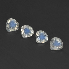 1.30캐럿 천연 푸르스름한 화이트 레인보우 문스톤 보석, 배 모양, 4.9×4.8 mm, 투명한
