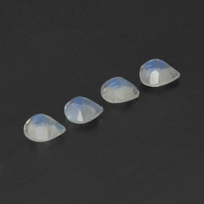 1.30캐럿 천연 푸르스름한 화이트 레인보우 문스톤 보석, 배 모양, 4.9×4.8 mm, 투명한