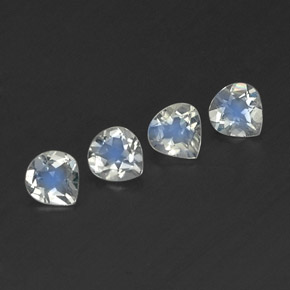 1.24캐럿 천연 푸르스름한 화이트 레인보우 문스톤 보석, 배 모양, 5.1×4.9 mm, 투명한