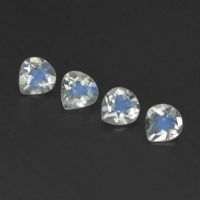 1.24캐럿 천연 푸르스름한 화이트 레인보우 문스톤 보석, 배 모양, 5.1×4.9 mm, 투명한