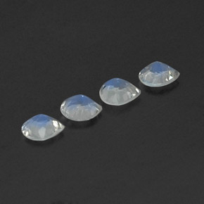 1.24캐럿 천연 푸르스름한 화이트 레인보우 문스톤 보석, 배 모양, 5.1×4.9 mm, 투명한