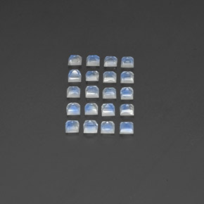 캐럿 천연 블루 화이트 레인보우 문스톤 보석, 투명한, 2.9×2.9 mm, 투명/반투명