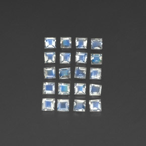 1.99캐럿 천연 푸르스름한 흰색 레인보우 문스톤 보석, 투명한, 투명/반투명