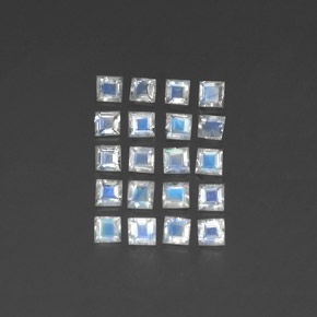 2.24캐럿 천연 푸르스름한 화이트 레인보우 문스톤 보석, 투명한, 2.9×2.9 mm, 투명/반투명