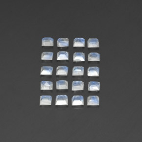 2.24캐럿 천연 푸르스름한 화이트 레인보우 문스톤 보석, 투명한, 2.9×2.9 mm, 투명/반투명