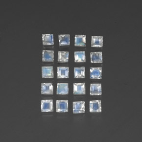 2.60캐럿 천연 블루 화이트 레인보우 문스톤 보석, 투명한, 2.8×2.8 mm, 투명/반투명