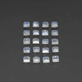 2.60캐럿 천연 블루 화이트 레인보우 문스톤 보석, 투명한, 2.8×2.8 mm, 투명/반투명