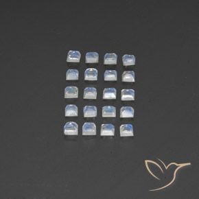 2.91캐럿 천연 푸르스름한 흰색 레인보우 문스톤 보석, 정사각형, 투명/반투명