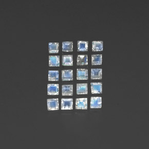 2.68캐럿 천연 블루 화이트 레인보우 문스톤 보석, 투명한, 2.9×2.9 mm, 투명/반투명