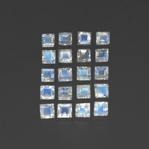 2.68캐럿 천연 블루 화이트 레인보우 문스톤 보석, 투명한, 2.9×2.9 mm, 투명/반투명