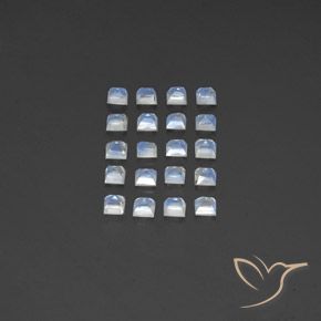 2.94캐럿 천연 푸르스름한 화이트 레인보우 문스톤 보석, 스퀘어, 3.1×3 mm, 투명한