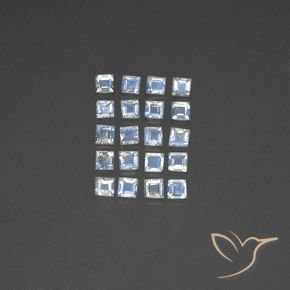 2.60ctw 자연스러운 푸르스름한 흰색 레인보우 문스톤, 정사각형, 투명한
