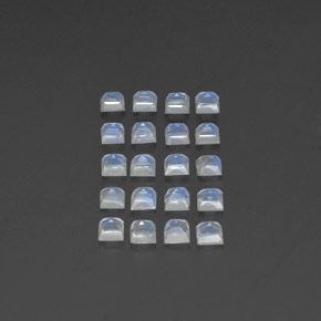 캐럿 천연 블루 화이트 레인보우 문스톤 보석, 스퀘어, 3.1×3.1 mm, 투명한