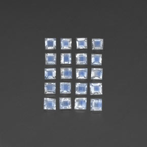 2.44캐럿 천연 블루 화이트 레인보우 문스톤 보석, 투명한, 3×3 mm, 투명/반투명