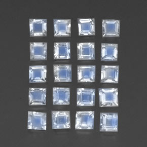 2.44캐럿 천연 블루 화이트 레인보우 문스톤 보석, 투명한, 3×3 mm, 투명/반투명