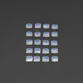2.44캐럿 천연 블루 화이트 레인보우 문스톤 보석, 투명한, 3×3 mm, 투명/반투명