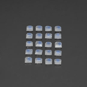 2.35캐럿 천연 블루 화이트 레인보우 문스톤 보석, 스퀘어, 3.1×3 mm, 투명한
