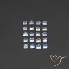 2.83캐럿 천연 푸르스름한 흰색 레인보우 문스톤 보석, 정사각형, 투명한