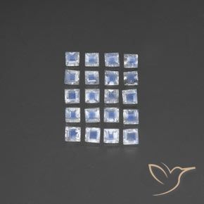 2.79ctw 자연스러운 푸르스름한 흰색 레인보우 문스톤, 정사각형, 투명한