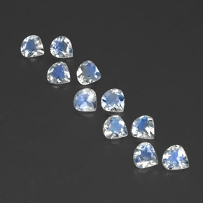 2.84캐럿 천연 푸르스름한 화이트 레인보우 문스톤 보석, 배 모양, 4.9×4.8 mm, 투명한