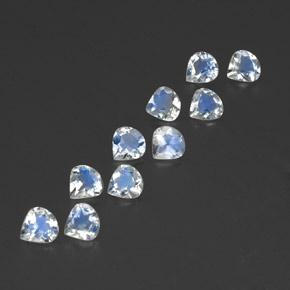 2.84캐럿 천연 푸르스름한 화이트 레인보우 문스톤 보석, 배 모양, 4.9×4.8 mm, 투명한