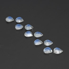 2.84캐럿 천연 푸르스름한 화이트 레인보우 문스톤 보석, 배 모양, 4.9×4.8 mm, 투명한