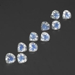 3.61캐럿 천연 푸르스름한 화이트 레인보우 문스톤 보석, 배 모양, 5.2×5.1 mm, 투명한