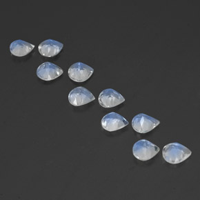 3.61캐럿 천연 푸르스름한 화이트 레인보우 문스톤 보석, 배 모양, 5.2×5.1 mm, 투명한