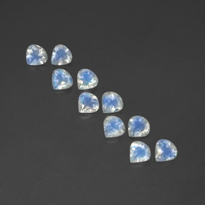 캐럿 천연 블루 화이트 레인보우 문스톤 보석, 배 모양, 5.1×4.9 mm, 투명한