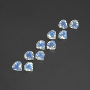 캐럿 천연 블루 화이트 레인보우 문스톤 보석, 배 모양, 5.1×4.9 mm, 투명한