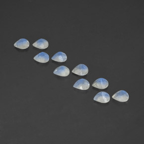 캐럿 천연 블루 화이트 레인보우 문스톤 보석, 배 모양, 5.1×4.9 mm, 투명한