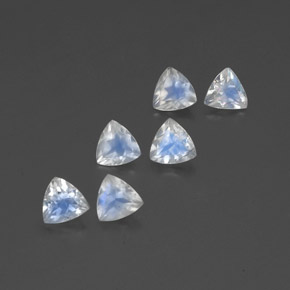 캐럿 천연 푸르스름한 화이트 레인보우 문스톤 보석, 트릴리언, 5.1×5.1 mm, 투명한
