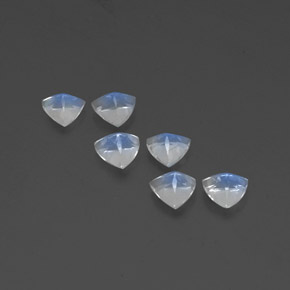 캐럿 천연 푸르스름한 화이트 레인보우 문스톤 보석, 트릴리언, 5.1×5.1 mm, 투명한