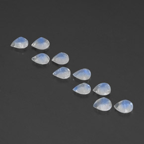캐럿 천연 푸르스름한 화이트 레인보우 문스톤 보석, 배 모양, 4.9×4.8 mm, 투명한